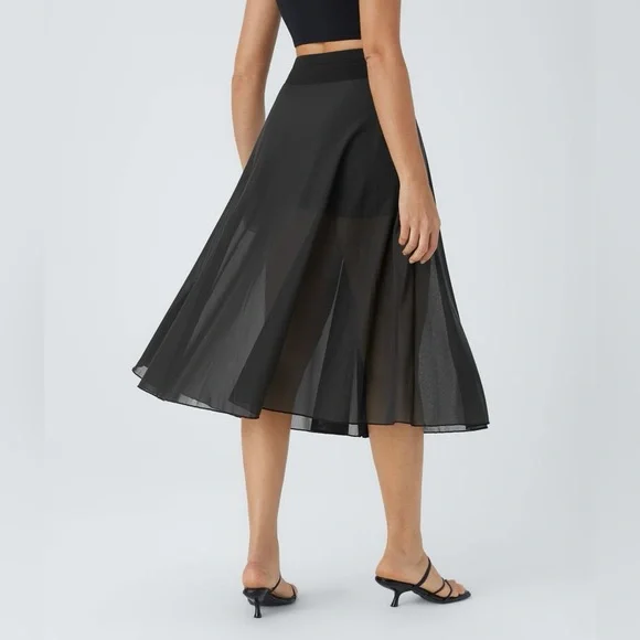 Halara Drawstring 2-in-1 Midi Flare Skirt - Picture 4 of 4